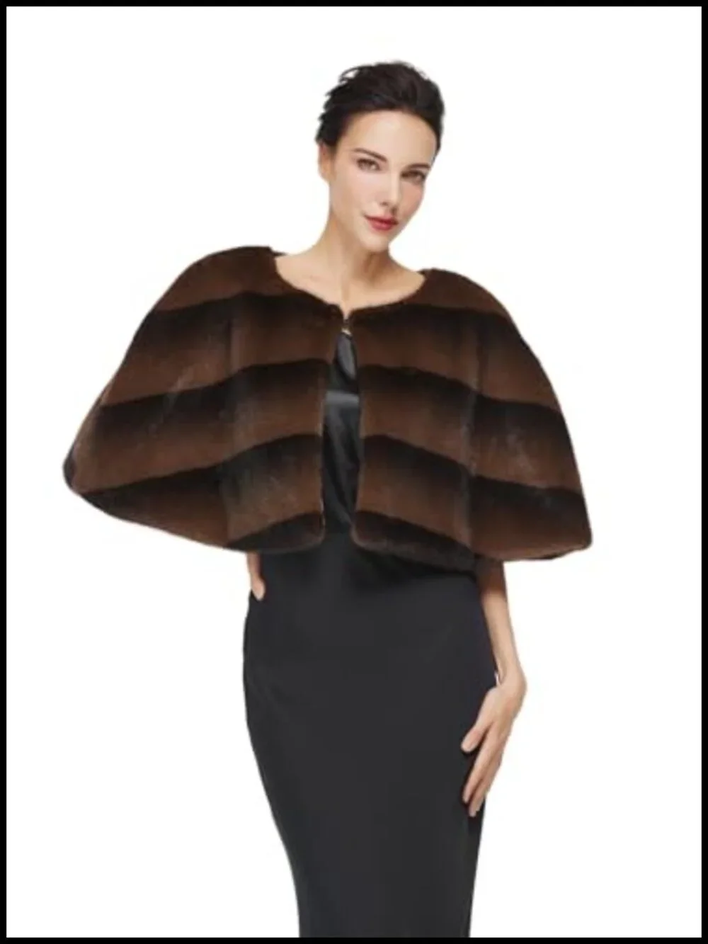 Faux Fur Shawl Wrap Evening Winter Stole Cape Bolero